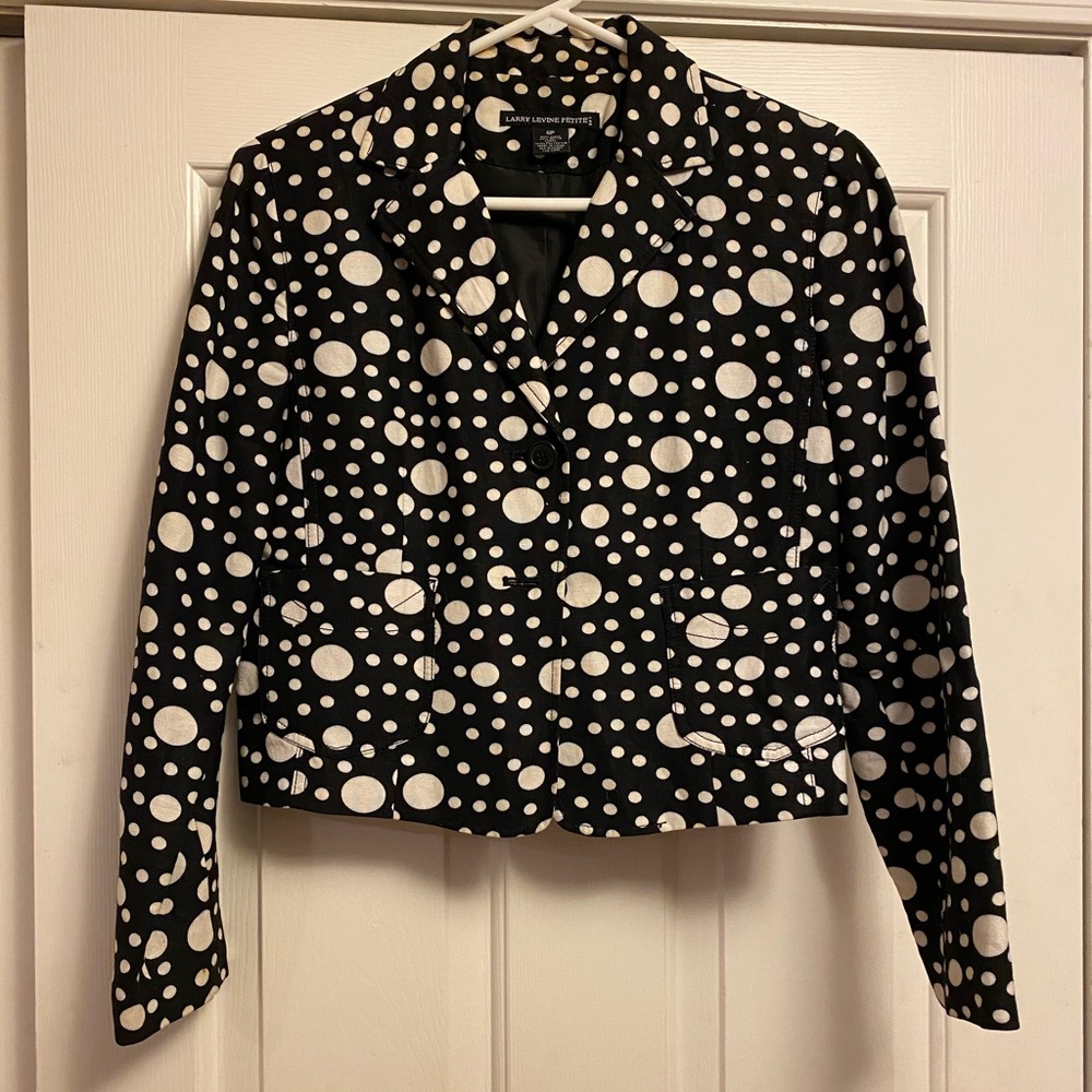 Black and white polka dot blazer